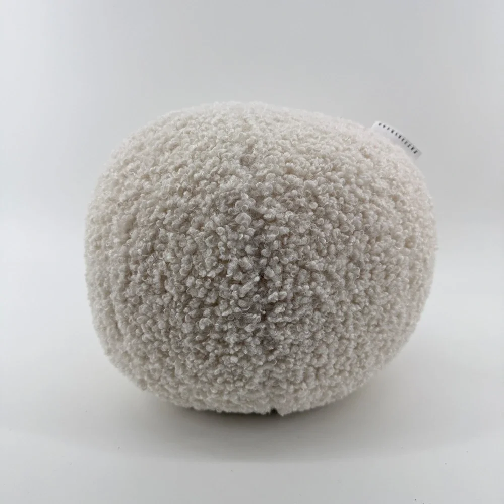 Pottery Barn Ball Pillow Cream Solid Sherpa Faux Shearling Round Accent